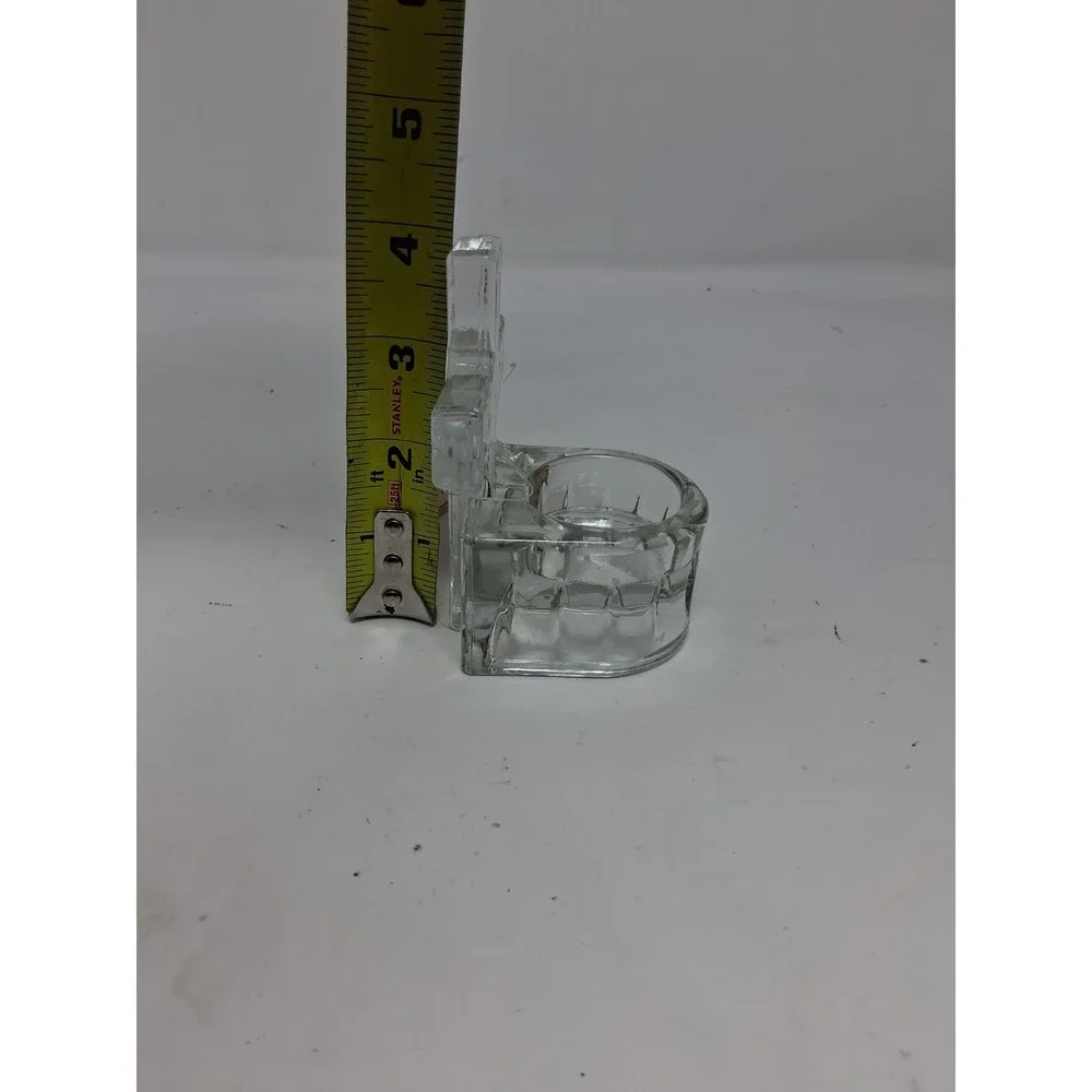 Glass Cross Votive Tea Candle Holder. A